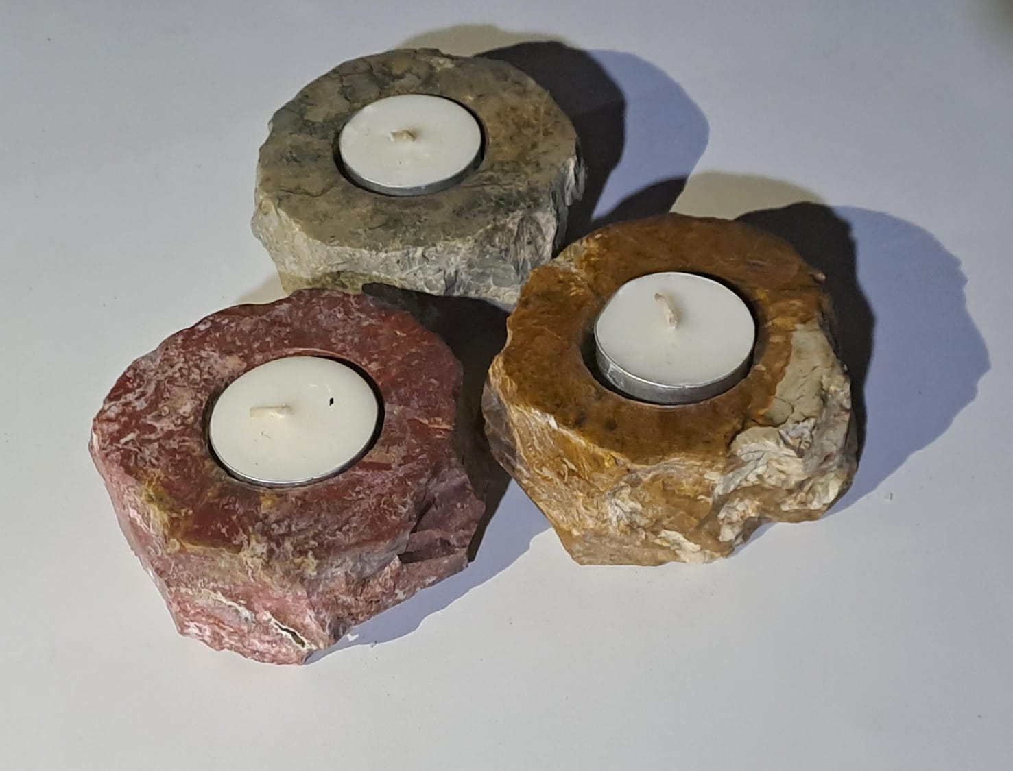 Jasper Stone Tea light Candle